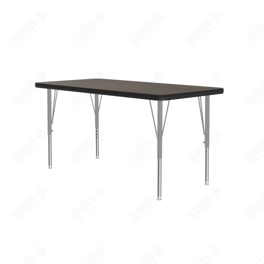 Correll Rectangular Econoline Melamine Top Activity Tables 24"W x 48"L x 19 - 29"H Adjustable Height (COR - AM2448 - REC - XX) - SchoolOutlet
