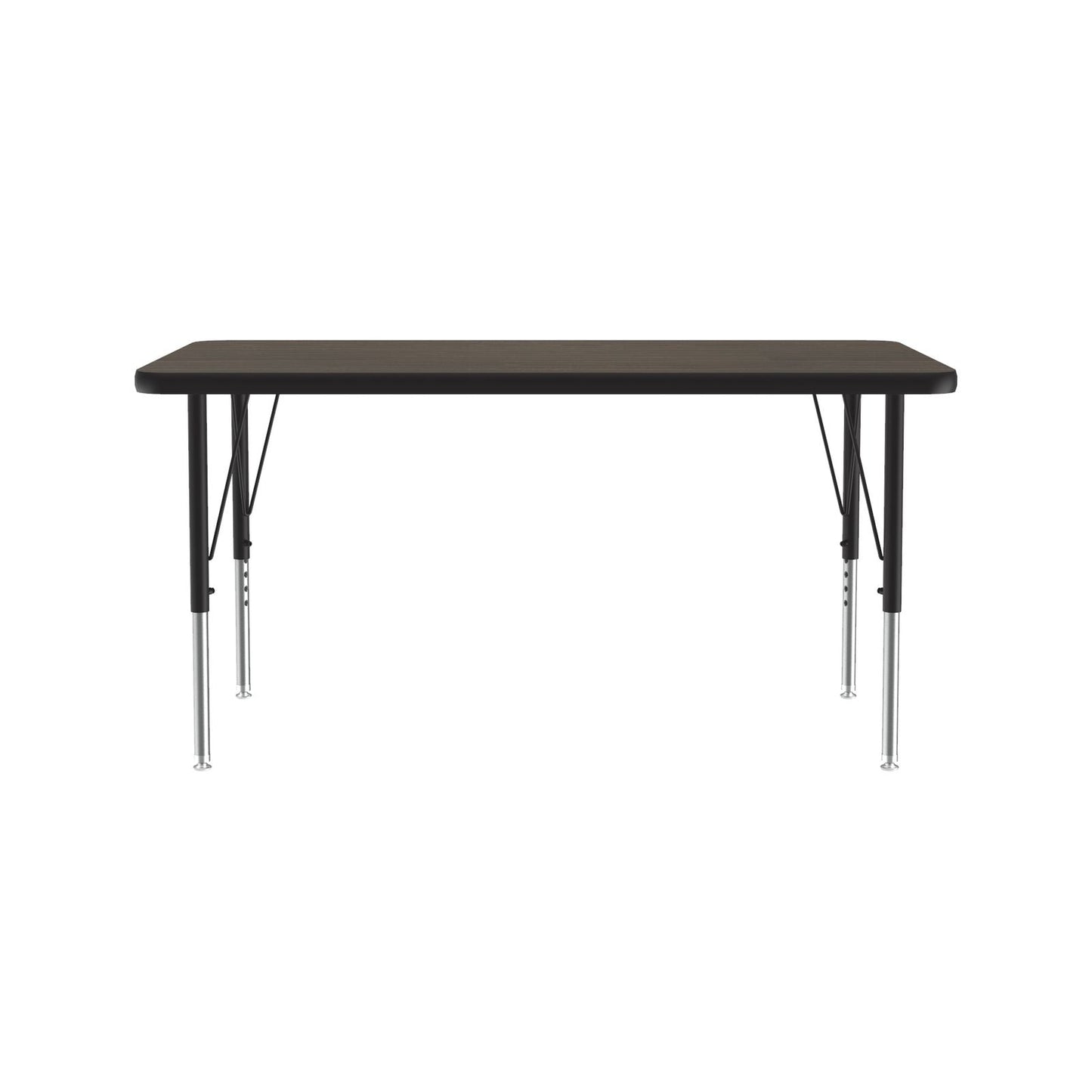 Correll Rectangular Econoline Melamine Top Activity Tables 24"W x 48"L x 19 - 29"H Adjustable Height (COR - AM2448 - REC - XX) - SchoolOutlet