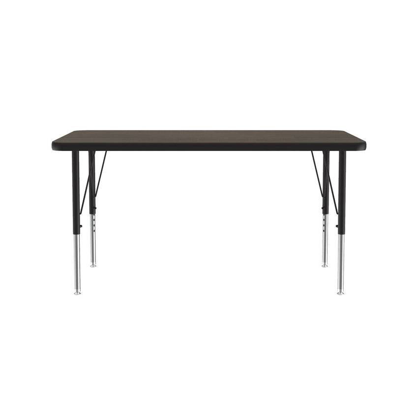 Correll Rectangular Econoline Melamine Top Activity Tables 24"W x 48"L x 19 - 29"H Adjustable Height (COR - AM2448 - REC - XX) - SchoolOutlet