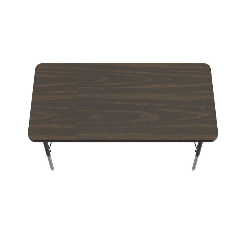 Correll Rectangular Econoline Melamine Top Activity Tables 24"W x 48"L x 19 - 29"H Adjustable Height (COR - AM2448 - REC - XX) - SchoolOutlet