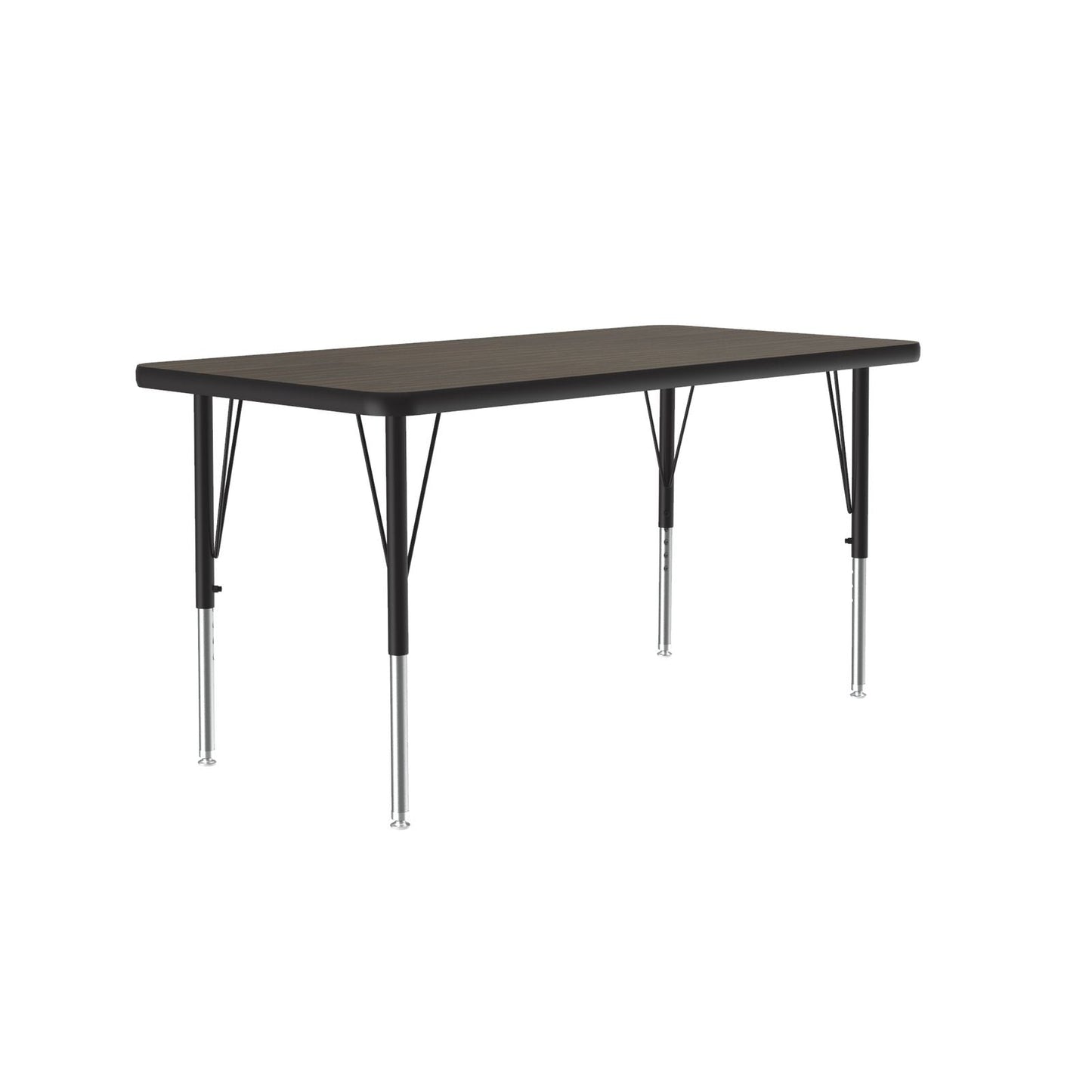 Correll Rectangular Econoline Melamine Top Activity Tables 24"W x 48"L x 19 - 29"H Adjustable Height (COR - AM2448 - REC - XX) - SchoolOutlet