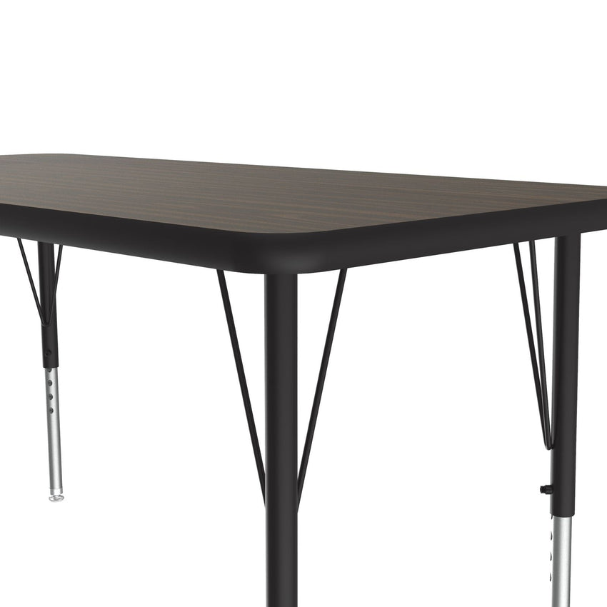 Correll Rectangular Econoline Melamine Top Activity Tables 24"W x 48"L x 19 - 29"H Adjustable Height (COR - AM2448 - REC - XX) - SchoolOutlet