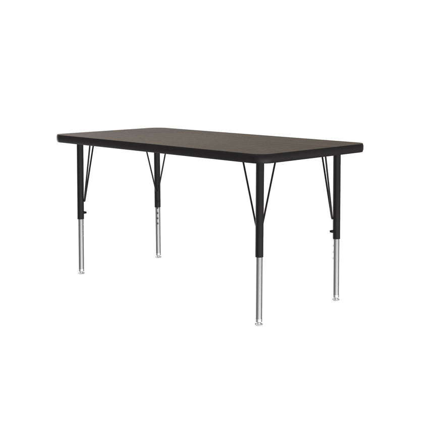 Correll Rectangular Econoline Melamine Top Activity Tables 24"W x 48"L x 19 - 29"H Adjustable Height (COR - AM2448 - REC - XX) - SchoolOutlet
