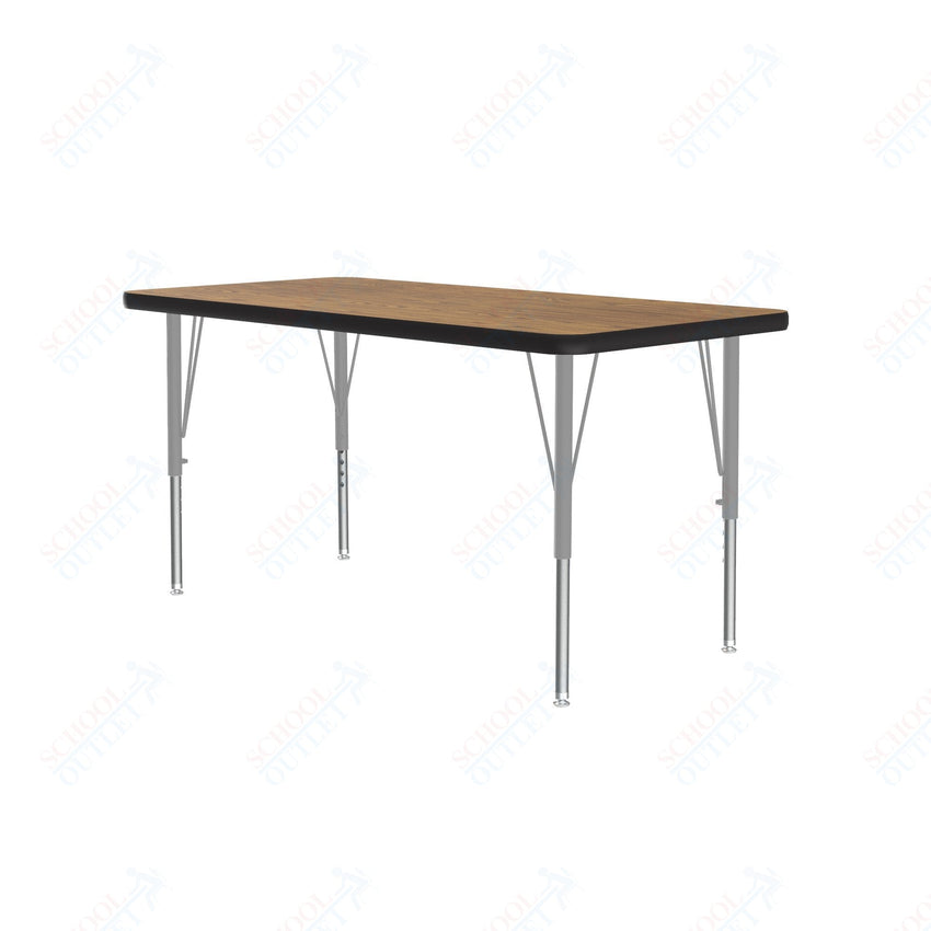 Correll Rectangular Econoline Melamine Top Activity Tables 24"W x 48"L x 19 - 29"H Adjustable Height (COR - AM2448 - REC - XX) - SchoolOutlet