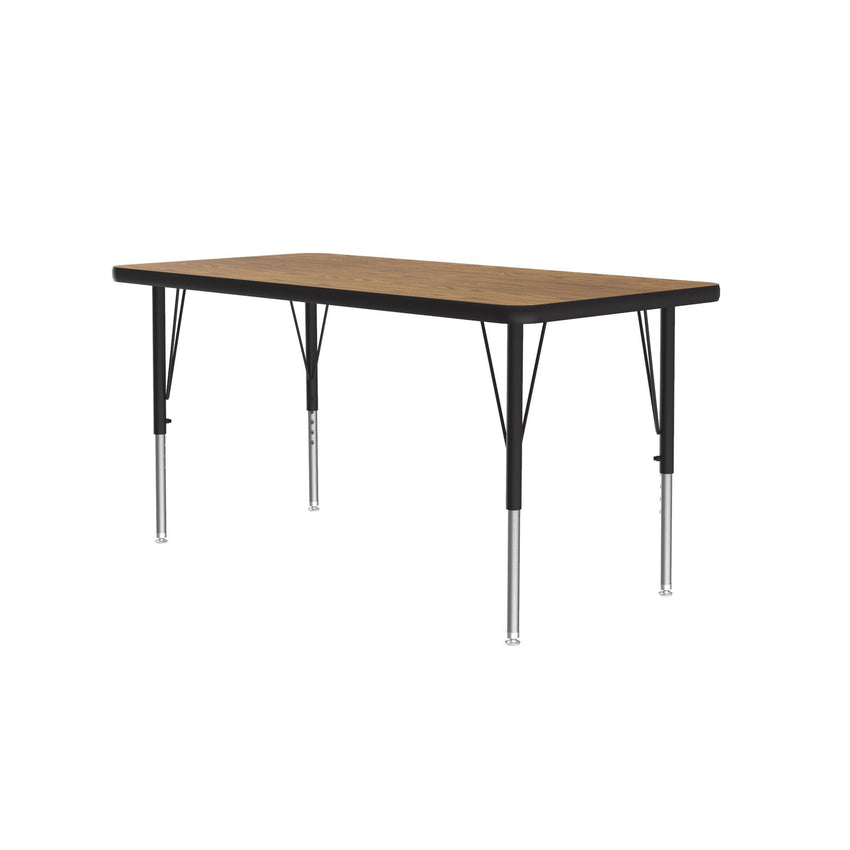 Correll Rectangular Econoline Melamine Top Activity Tables 24"W x 48"L x 19 - 29"H Adjustable Height (COR - AM2448 - REC - XX) - SchoolOutlet