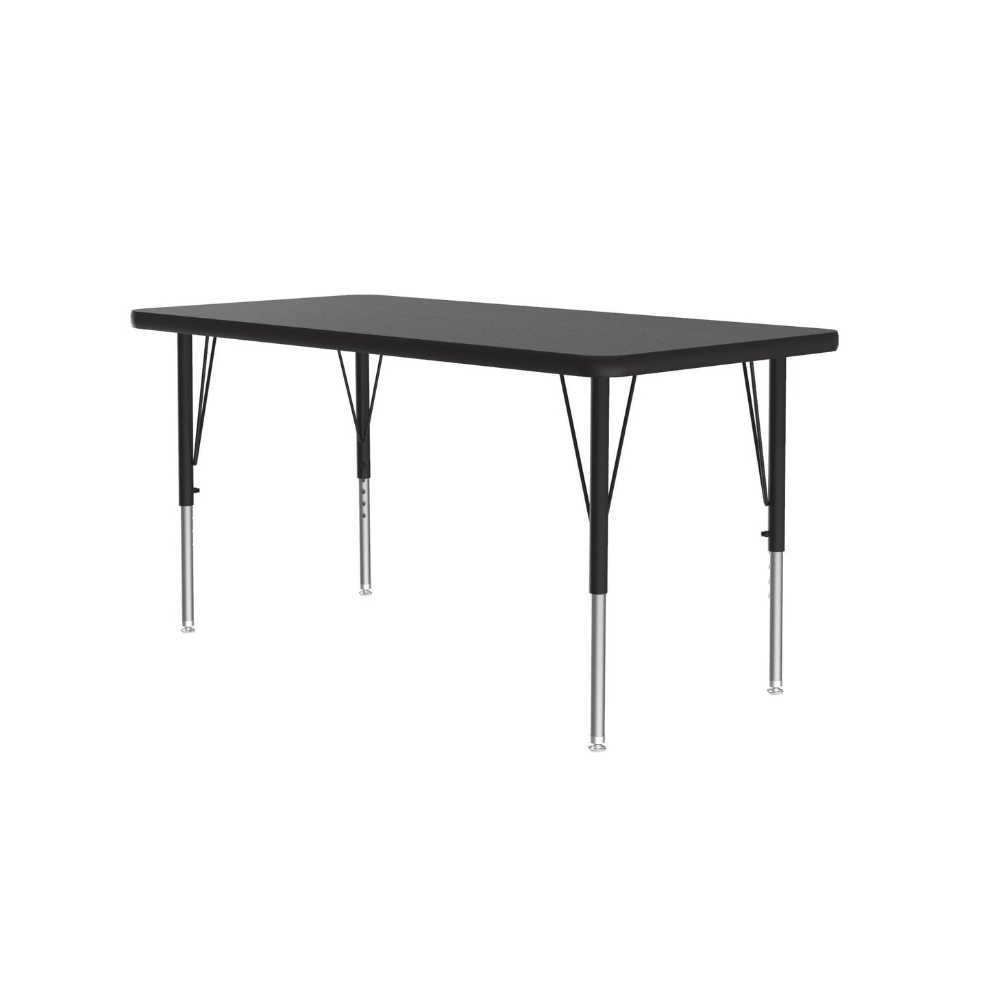 Correll Rectangular Econoline Melamine Top Activity Tables 24"W x 48"L x 19 - 29"H Adjustable Height (COR - AM2448 - REC - XX) - SchoolOutlet
