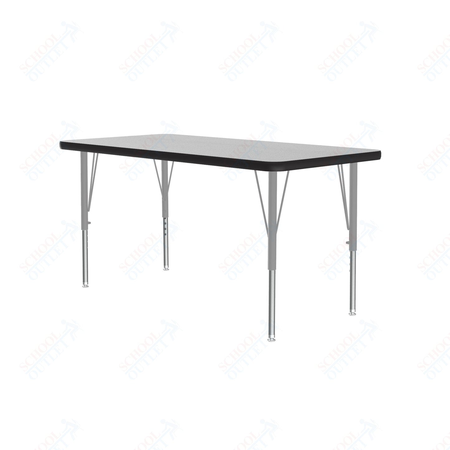 Correll Rectangular Econoline Melamine Top Activity Tables 24"W x 48"L x 19 - 29"H Adjustable Height (COR - AM2448 - REC - XX) - SchoolOutlet