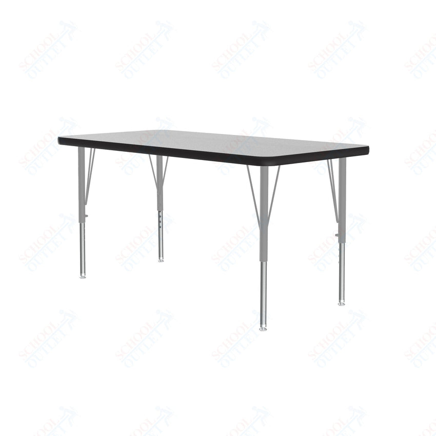 Correll Rectangular Econoline Melamine Top Activity Tables 24"W x 48"L x 19 - 29"H Adjustable Height (COR - AM2448 - REC - XX) - SchoolOutlet