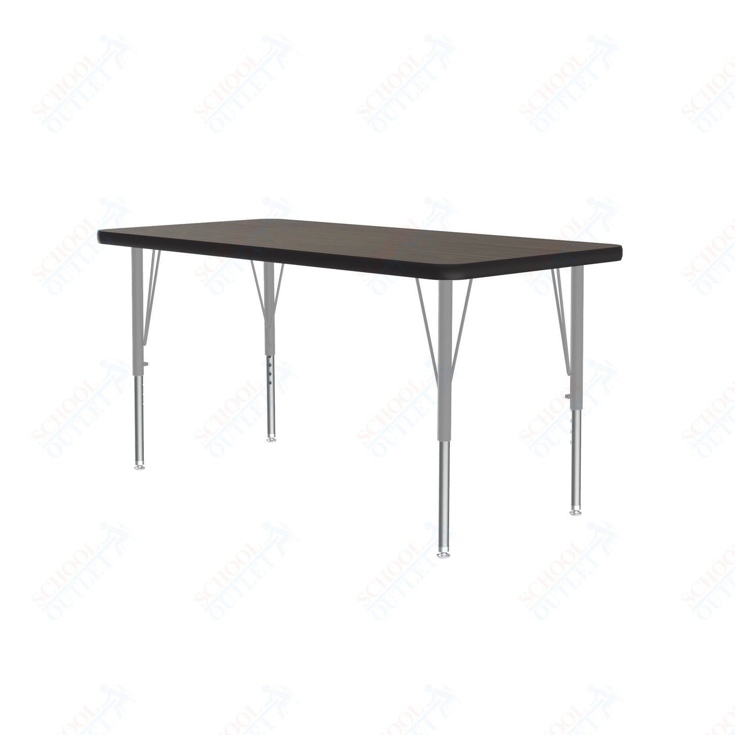 Correll Rectangular Econoline Melamine Top Activity Tables 24"W x 60"L x 19 - 29"H Adjustable Height (COR - AM2460 - REC - XX) - SchoolOutlet