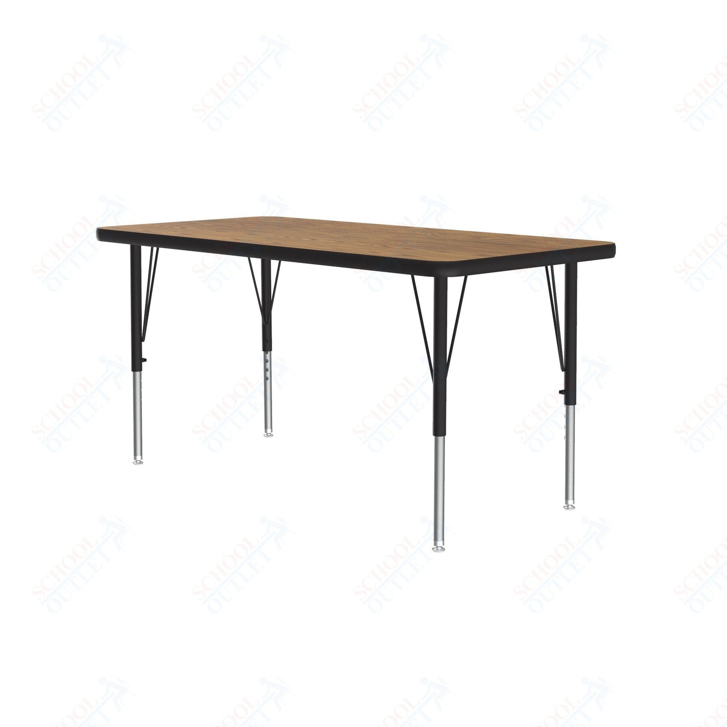 Correll Rectangular Econoline Melamine Top Activity Tables 24"W x 60"L x 19 - 29"H Adjustable Height (COR - AM2460 - REC - XX) - SchoolOutlet
