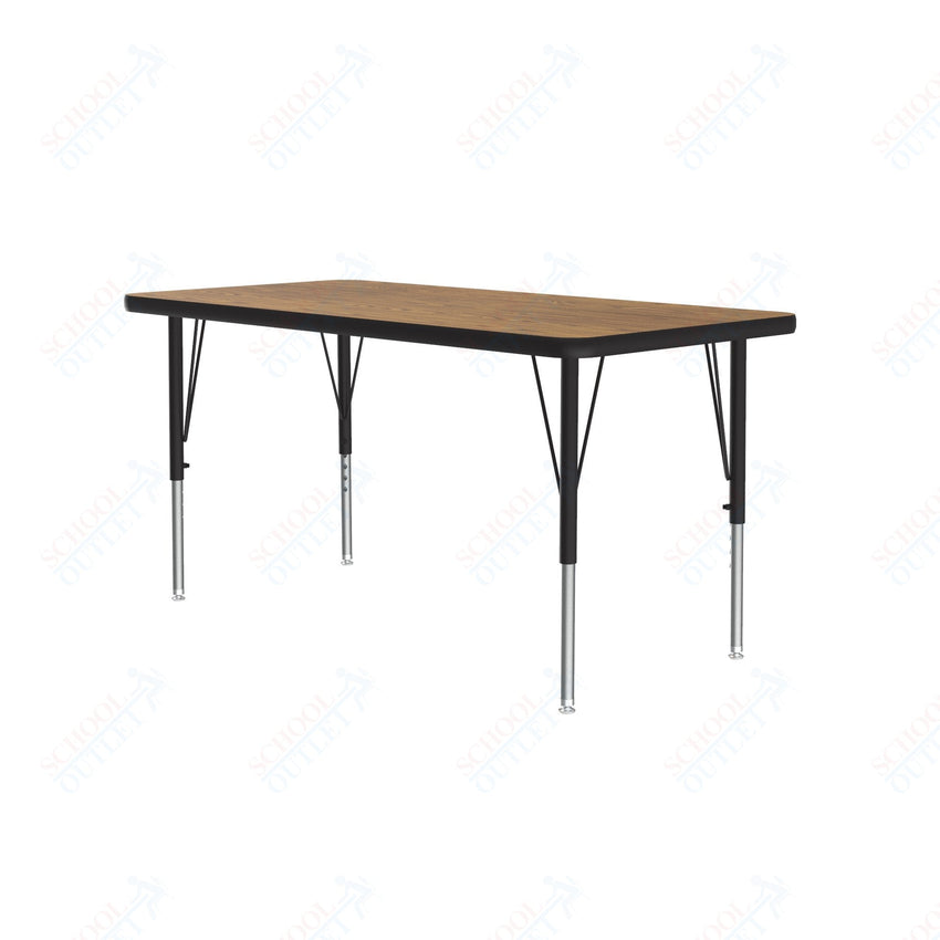 Correll Rectangular Econoline Melamine Top Activity Tables 24"W x 60"L x 19 - 29"H Adjustable Height (COR - AM2460 - REC - XX) - SchoolOutlet