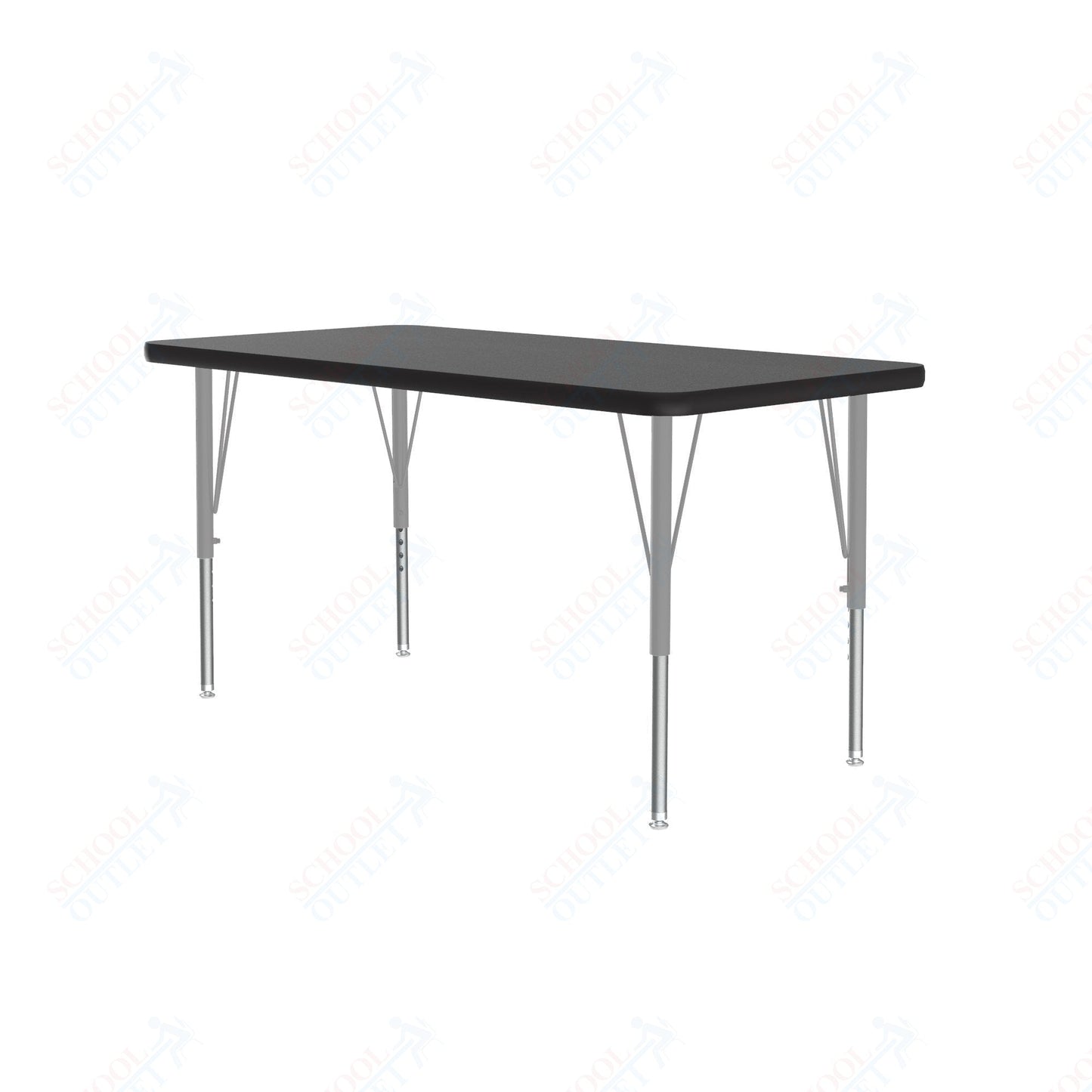 Correll Rectangular Econoline Melamine Top Activity Tables 24"W x 60"L x 19 - 29"H Adjustable Height (COR - AM2460 - REC - XX) - SchoolOutlet