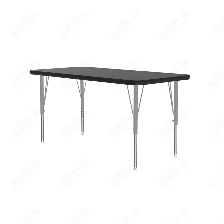 Correll Rectangular Econoline Melamine Top Activity Tables 24"W x 60"L x 19 - 29"H Adjustable Height (COR - AM2460 - REC - XX) - SchoolOutlet