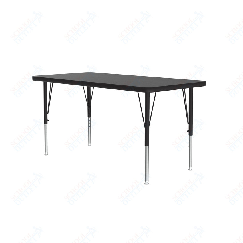 Correll Rectangular Econoline Melamine Top Activity Tables 24"W x 60"L x 19 - 29"H Adjustable Height (COR - AM2460 - REC - XX) - SchoolOutlet