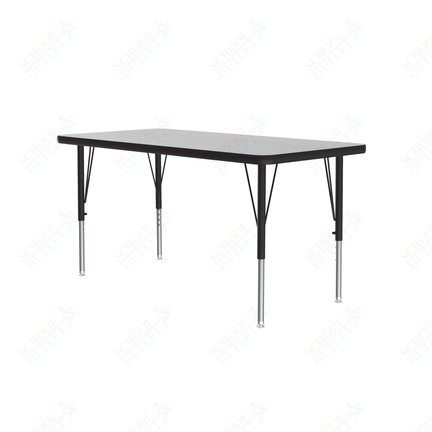 Correll Rectangular Econoline Melamine Top Activity Tables 24"W x 60"L x 19 - 29"H Adjustable Height (COR - AM2460 - REC - XX) - SchoolOutlet