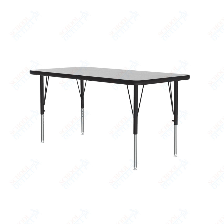 Correll Rectangular Econoline Melamine Top Activity Tables 24"W x 60"L x 19 - 29"H Adjustable Height (COR - AM2460 - REC - XX) - SchoolOutlet