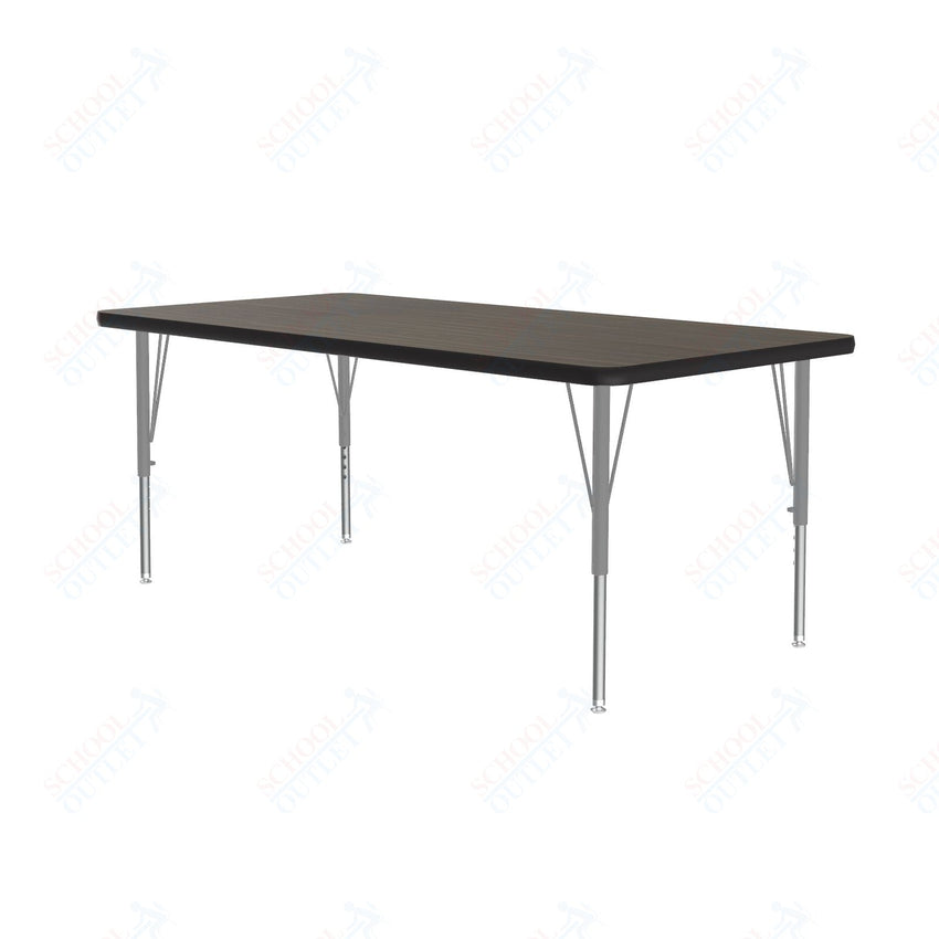 Correll Rectangular Econoline Melamine Top Activity Tables 30"W x 60"L x 19 - 29"H Adjustable Height (COR - AM3060 - REC - XX) - SchoolOutlet