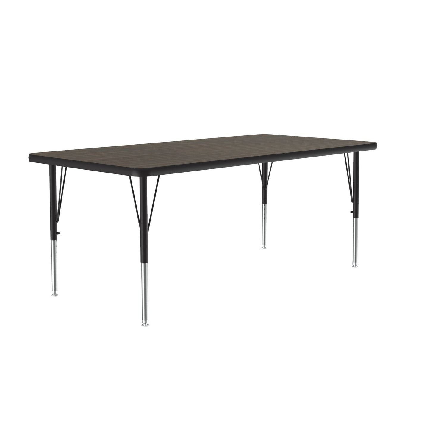 Correll Rectangular Econoline Melamine Top Activity Tables 30"W x 60"L x 19 - 29"H Adjustable Height (COR - AM3060 - REC - XX) - SchoolOutlet