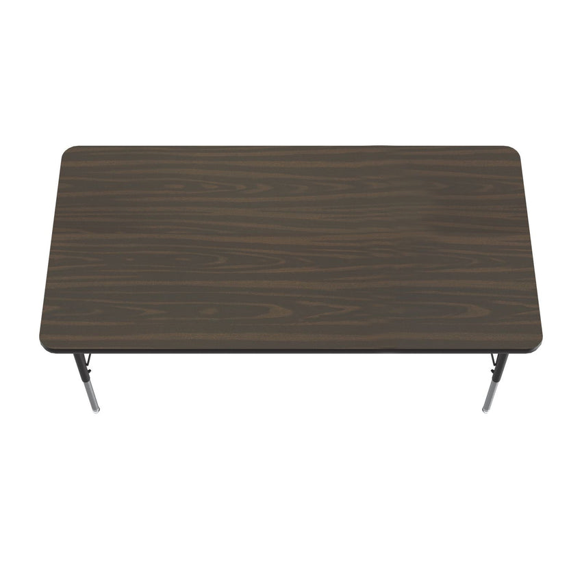 Correll Rectangular Econoline Melamine Top Activity Tables 30"W x 60"L x 19 - 29"H Adjustable Height (COR - AM3060 - REC - XX) - SchoolOutlet