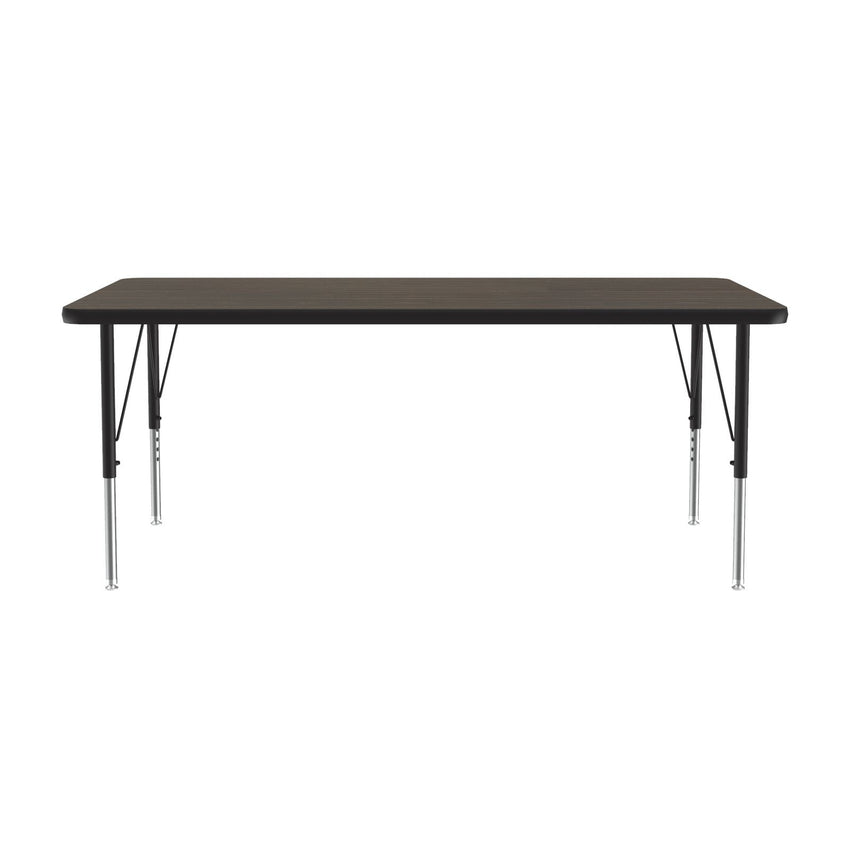 Correll Rectangular Econoline Melamine Top Activity Tables 30"W x 60"L x 19 - 29"H Adjustable Height (COR - AM3060 - REC - XX) - SchoolOutlet