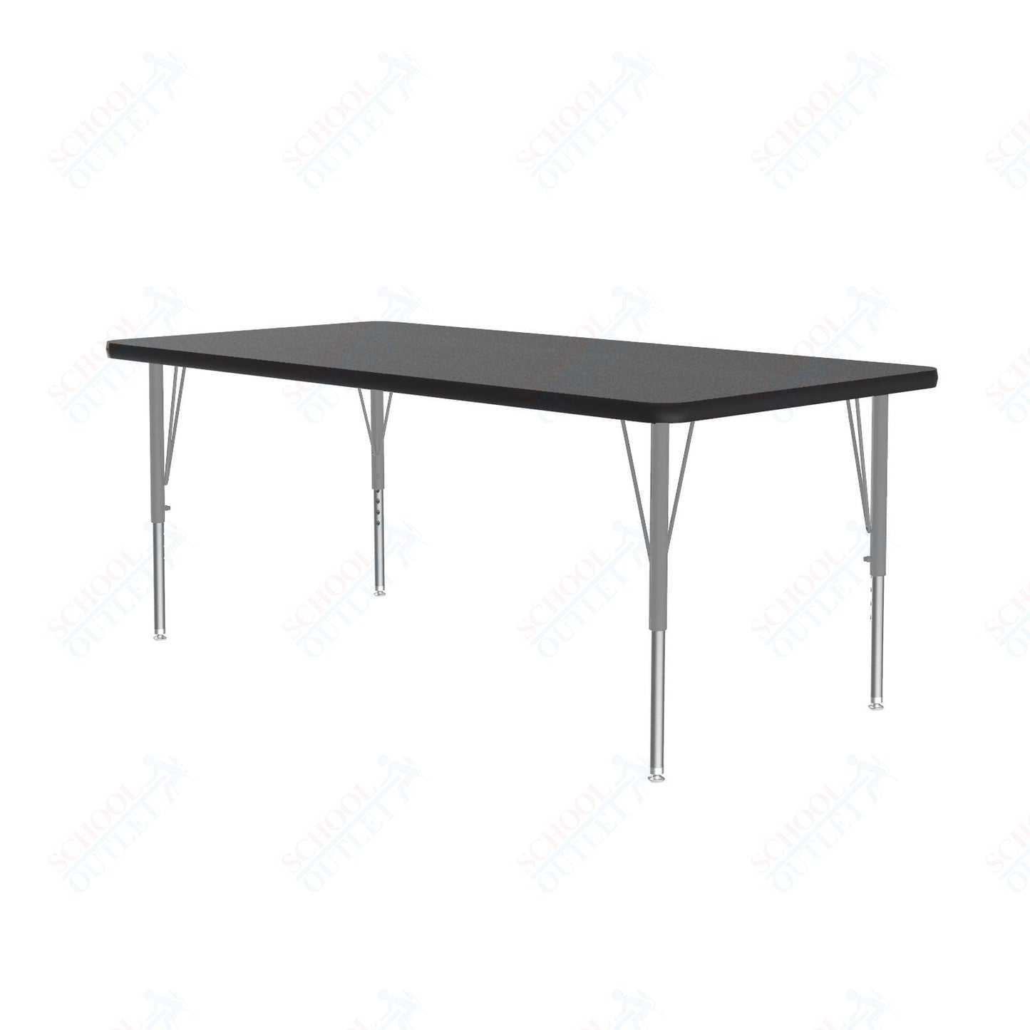 Correll Rectangular Econoline Melamine Top Activity Tables 30"W x 60"L x 19 - 29"H Adjustable Height (COR - AM3060 - REC - XX) - SchoolOutlet