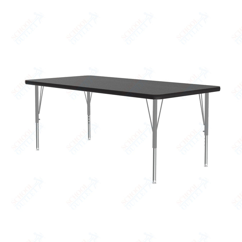Correll Rectangular Econoline Melamine Top Activity Tables 30"W x 60"L x 19 - 29"H Adjustable Height (COR - AM3060 - REC - XX) - SchoolOutlet