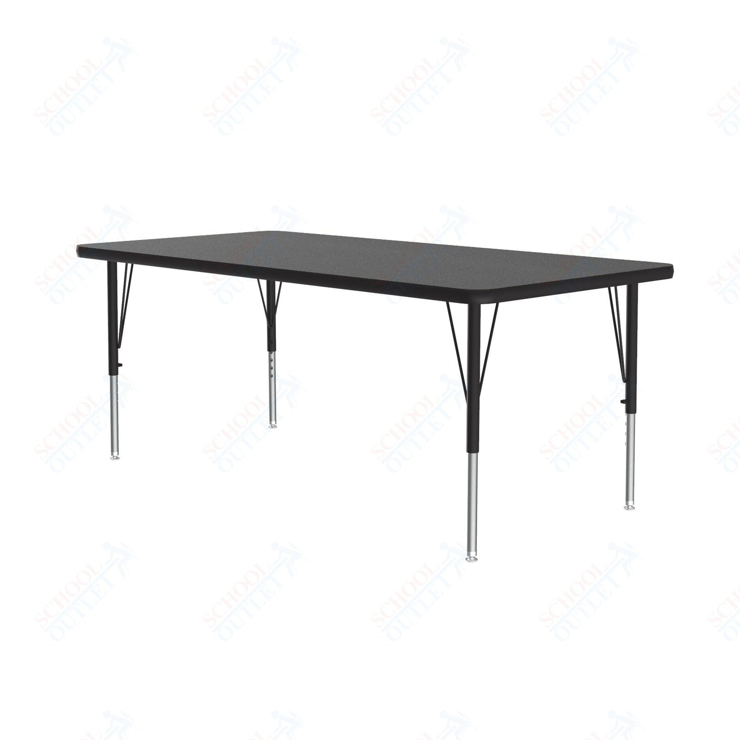 Correll Rectangular Econoline Melamine Top Activity Tables 30"W x 60"L x 19 - 29"H Adjustable Height (COR - AM3060 - REC - XX) - SchoolOutlet
