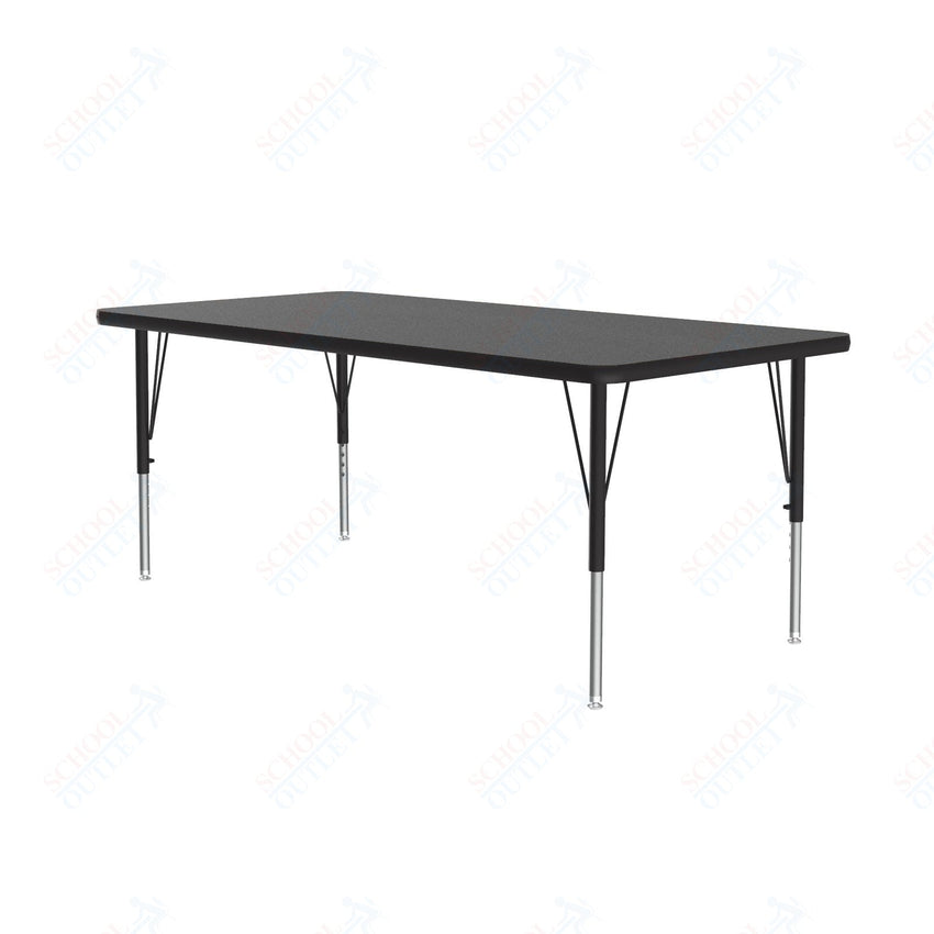 Correll Rectangular Econoline Melamine Top Activity Tables 30"W x 60"L x 19 - 29"H Adjustable Height (COR - AM3060 - REC - XX) - SchoolOutlet