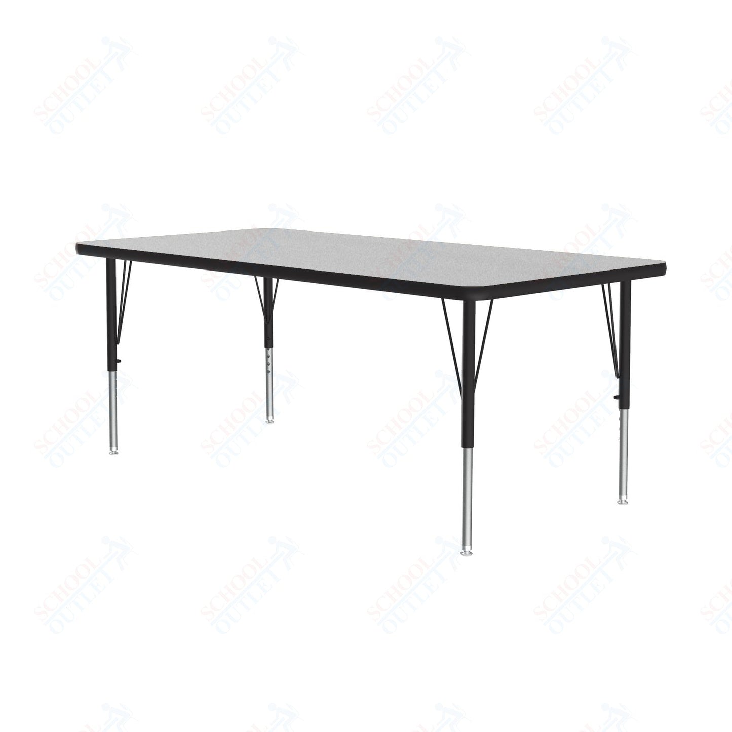 Correll Rectangular Econoline Melamine Top Activity Tables 30"W x 60"L x 19 - 29"H Adjustable Height (COR - AM3060 - REC - XX) - SchoolOutlet