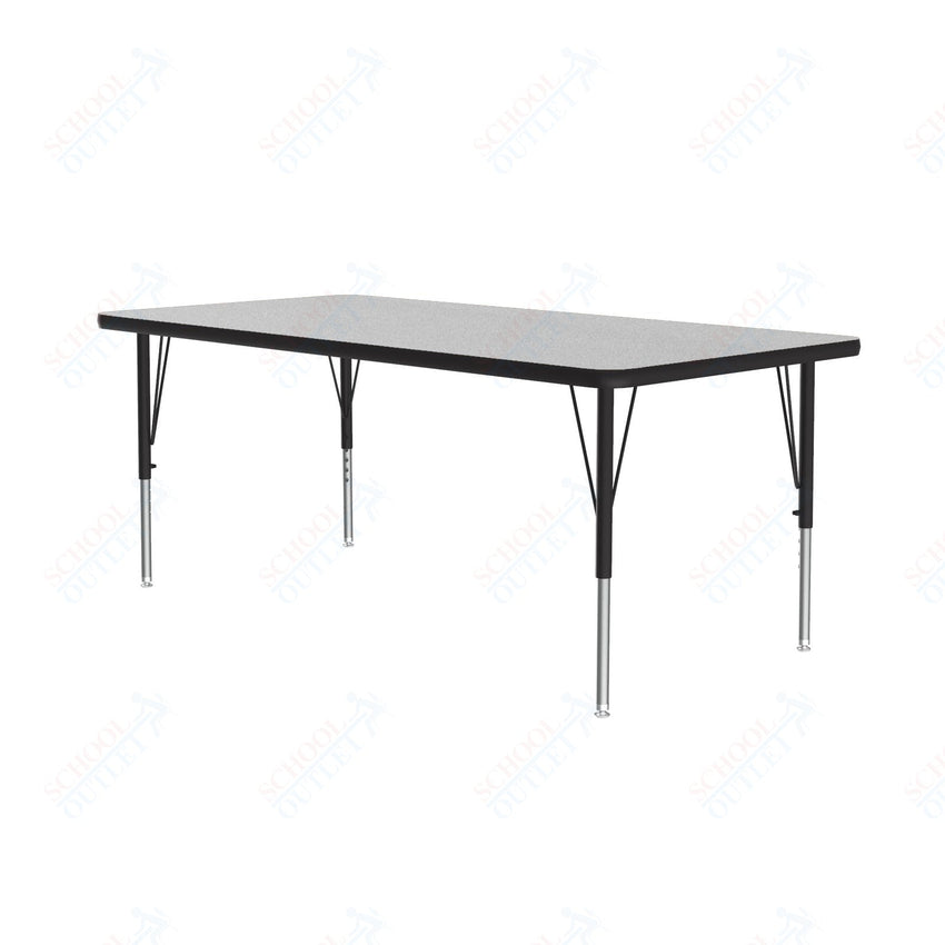 Correll Rectangular Econoline Melamine Top Activity Tables 30"W x 60"L x 19 - 29"H Adjustable Height (COR - AM3060 - REC - XX) - SchoolOutlet