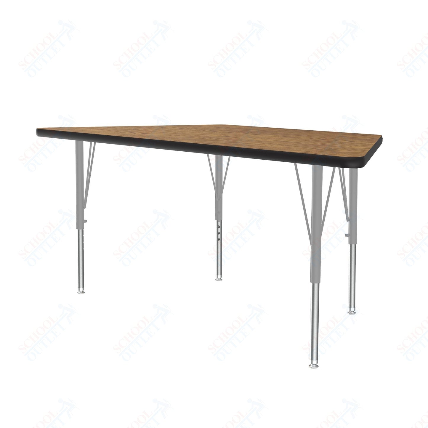 Correll Trapezoid Econoline Melamine Top Activity Tables 30"W x 60"L x 19 - 29"H Adjustable Height (COR - AM3060 - TRP - XX) - SchoolOutlet