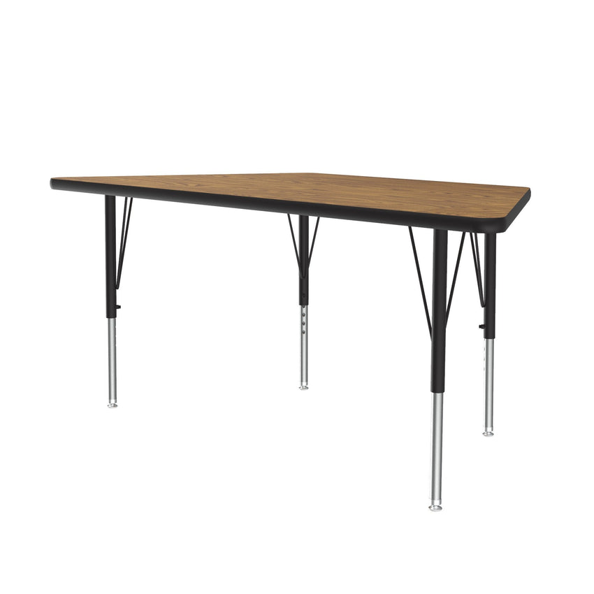 Correll Trapezoid Econoline Melamine Top Activity Tables 30"W x 60"L x 19 - 29"H Adjustable Height (COR - AM3060 - TRP - XX) - SchoolOutlet