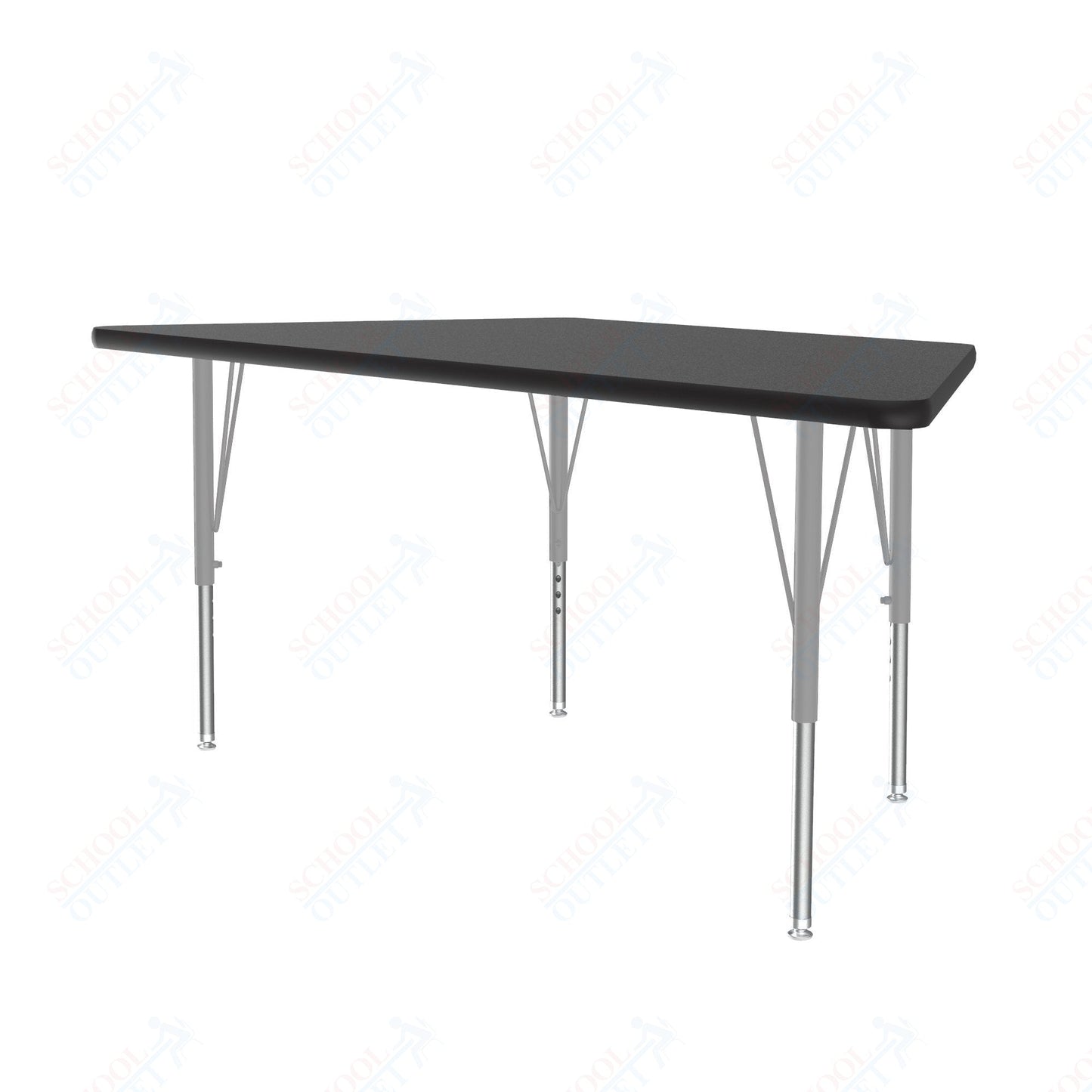 Correll Trapezoid Econoline Melamine Top Activity Tables 30"W x 60"L x 19 - 29"H Adjustable Height (COR - AM3060 - TRP - XX) - SchoolOutlet