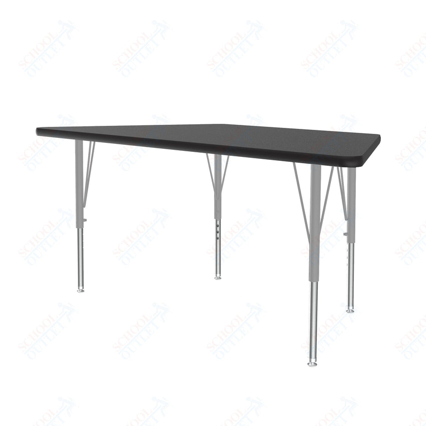 Correll Trapezoid Econoline Melamine Top Activity Tables 30"W x 60"L x 19 - 29"H Adjustable Height (COR - AM3060 - TRP - XX) - SchoolOutlet