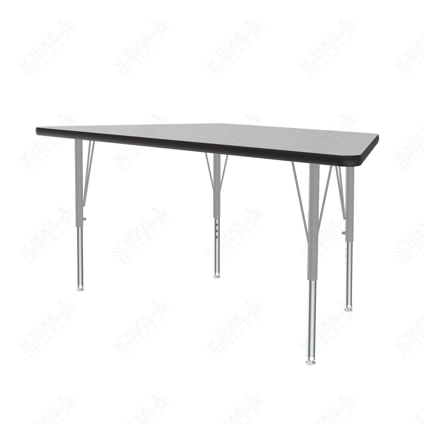 Correll Trapezoid Econoline Melamine Top Activity Tables 30"W x 60"L x 19 - 29"H Adjustable Height (COR - AM3060 - TRP - XX) - SchoolOutlet