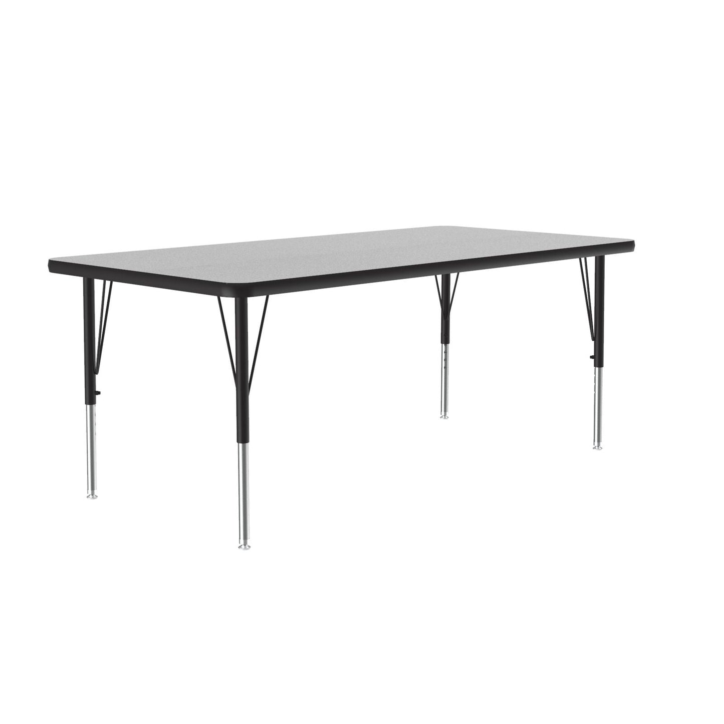 Correll Rectangular Econoline Melamine Top Activity Tables 30"W x 72"L x 19 - 29"H Adjustable Height (COR - AM3072 - REC - XX) - SchoolOutlet