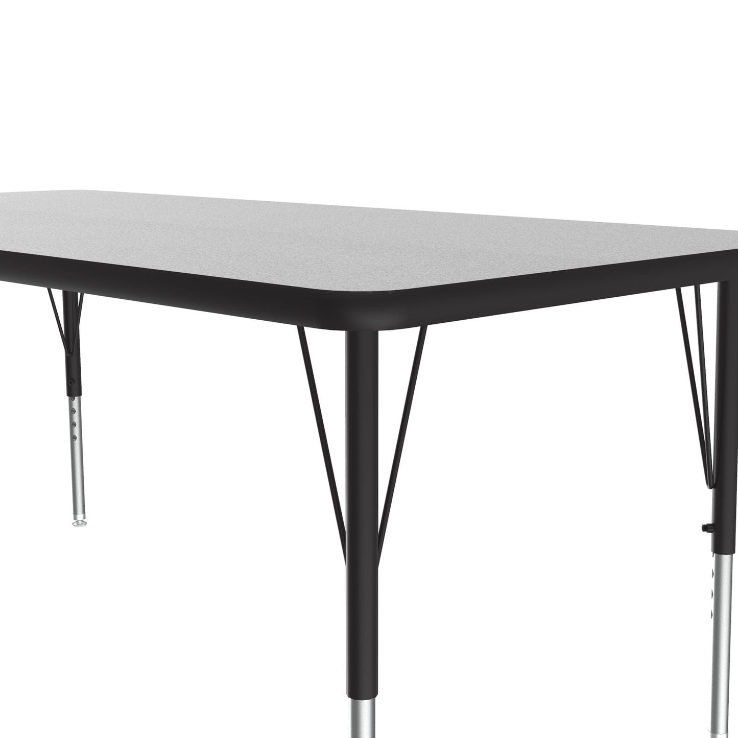 Correll Rectangular Econoline Melamine Top Activity Tables 30"W x 72"L x 19 - 29"H Adjustable Height (COR - AM3072 - REC - XX) - SchoolOutlet