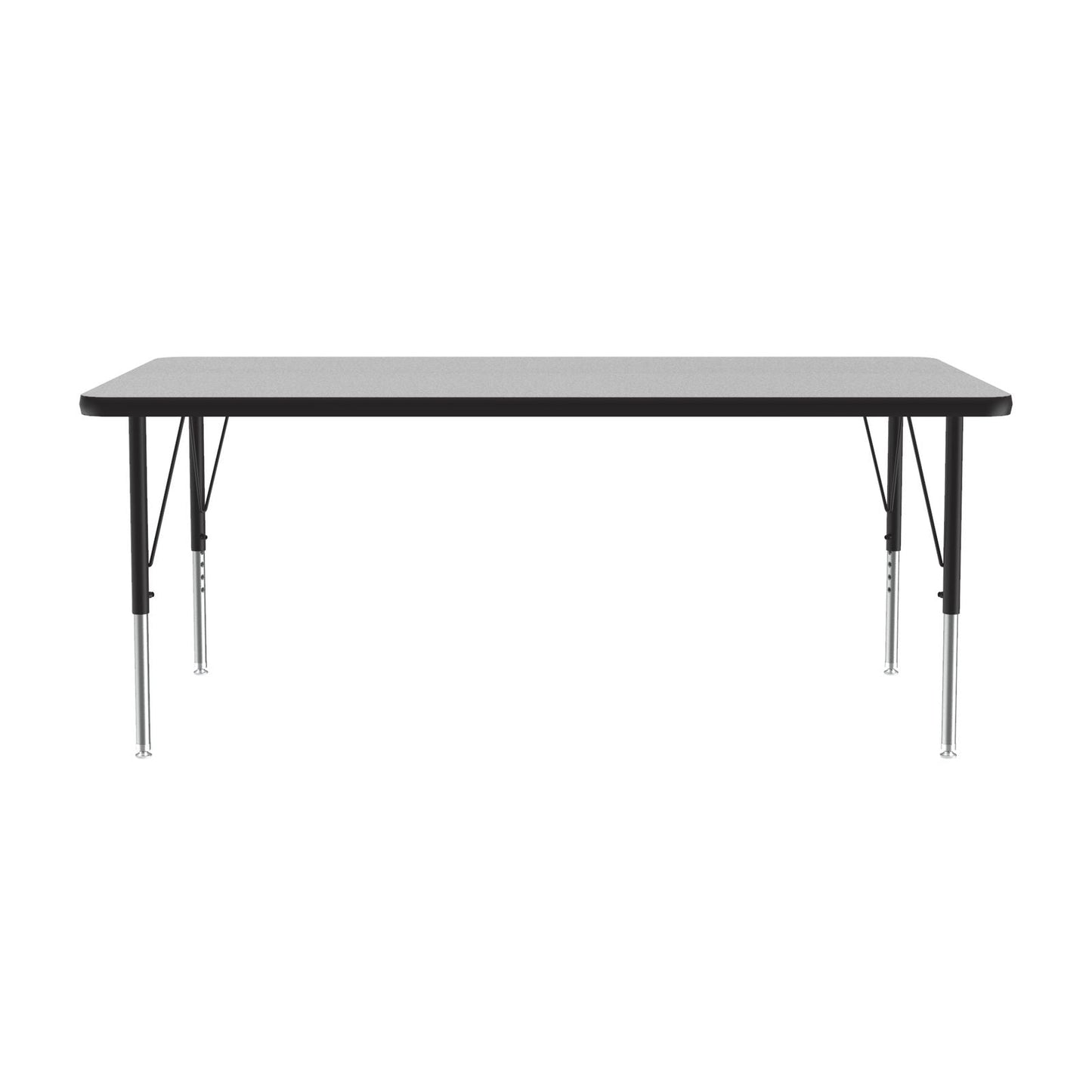 Correll Rectangular Econoline Melamine Top Activity Tables 30"W x 72"L x 19 - 29"H Adjustable Height (COR - AM3072 - REC - XX) - SchoolOutlet