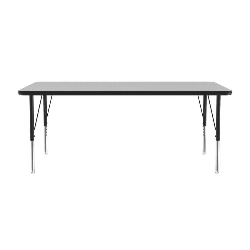 Correll Rectangular Econoline Melamine Top Activity Tables 30"W x 72"L x 19 - 29"H Adjustable Height (COR - AM3072 - REC - XX) - SchoolOutlet