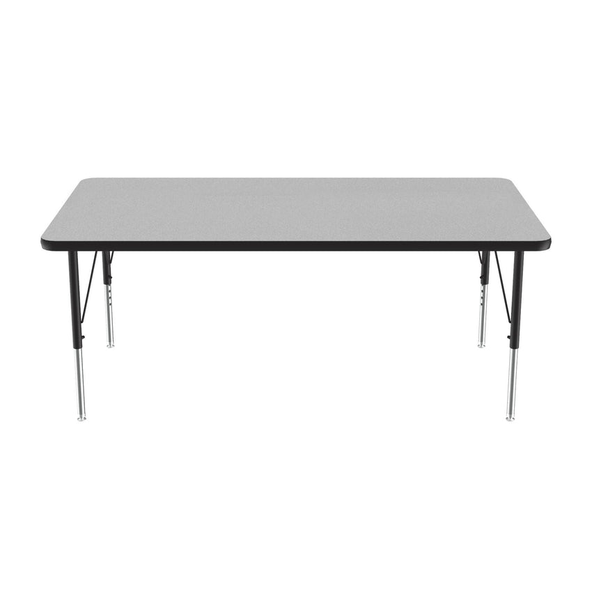 Correll Rectangular Econoline Melamine Top Activity Tables 30"W x 72"L x 19 - 29"H Adjustable Height (COR - AM3072 - REC - XX) - SchoolOutlet