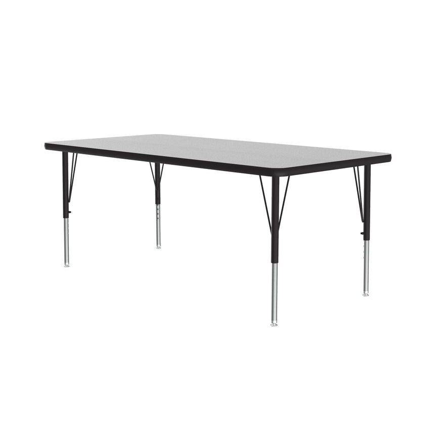 Correll Rectangular Econoline Melamine Top Activity Tables 30"W x 72"L x 19 - 29"H Adjustable Height (COR - AM3072 - REC - XX) - SchoolOutlet