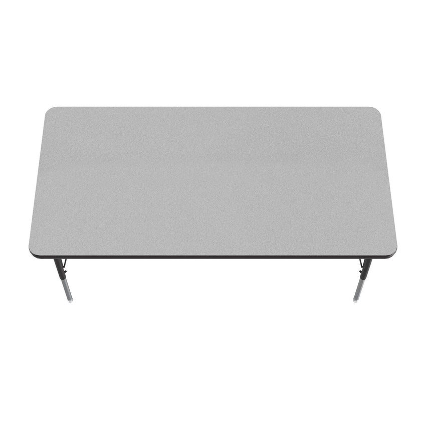Correll Rectangular Econoline Melamine Top Activity Tables 30"W x 72"L x 19 - 29"H Adjustable Height (COR - AM3072 - REC - XX) - SchoolOutlet