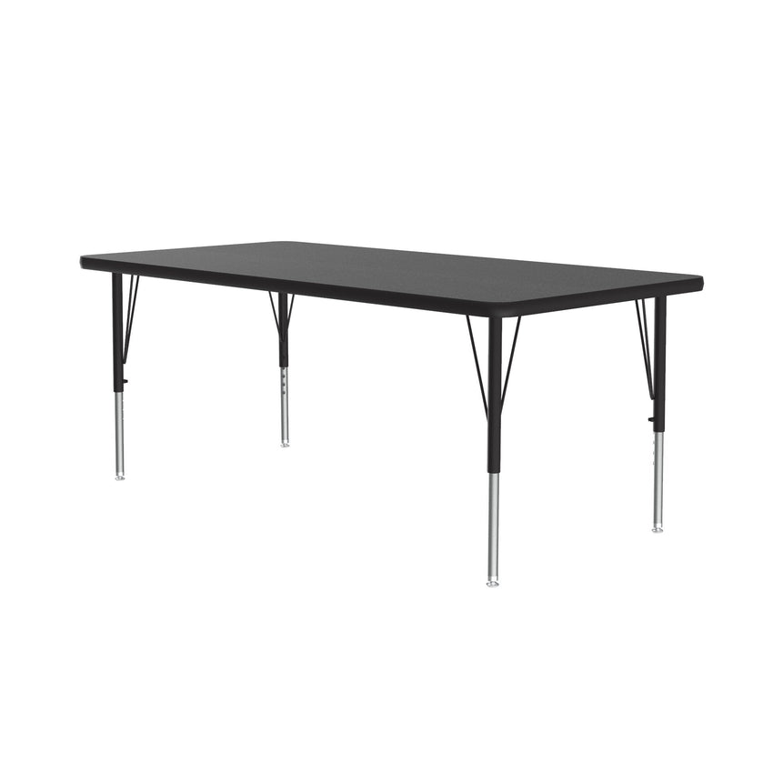 Correll Rectangular Econoline Melamine Top Activity Tables 30"W x 72"L x 19 - 29"H Adjustable Height (COR - AM3072 - REC - XX) - SchoolOutlet
