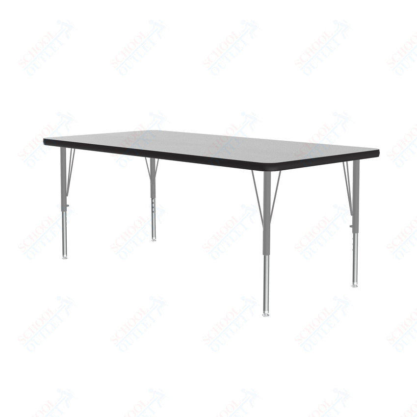 Correll Rectangular Econoline Melamine Top Activity Tables 30"W x 72"L x 19 - 29"H Adjustable Height (COR - AM3072 - REC - XX) - SchoolOutlet