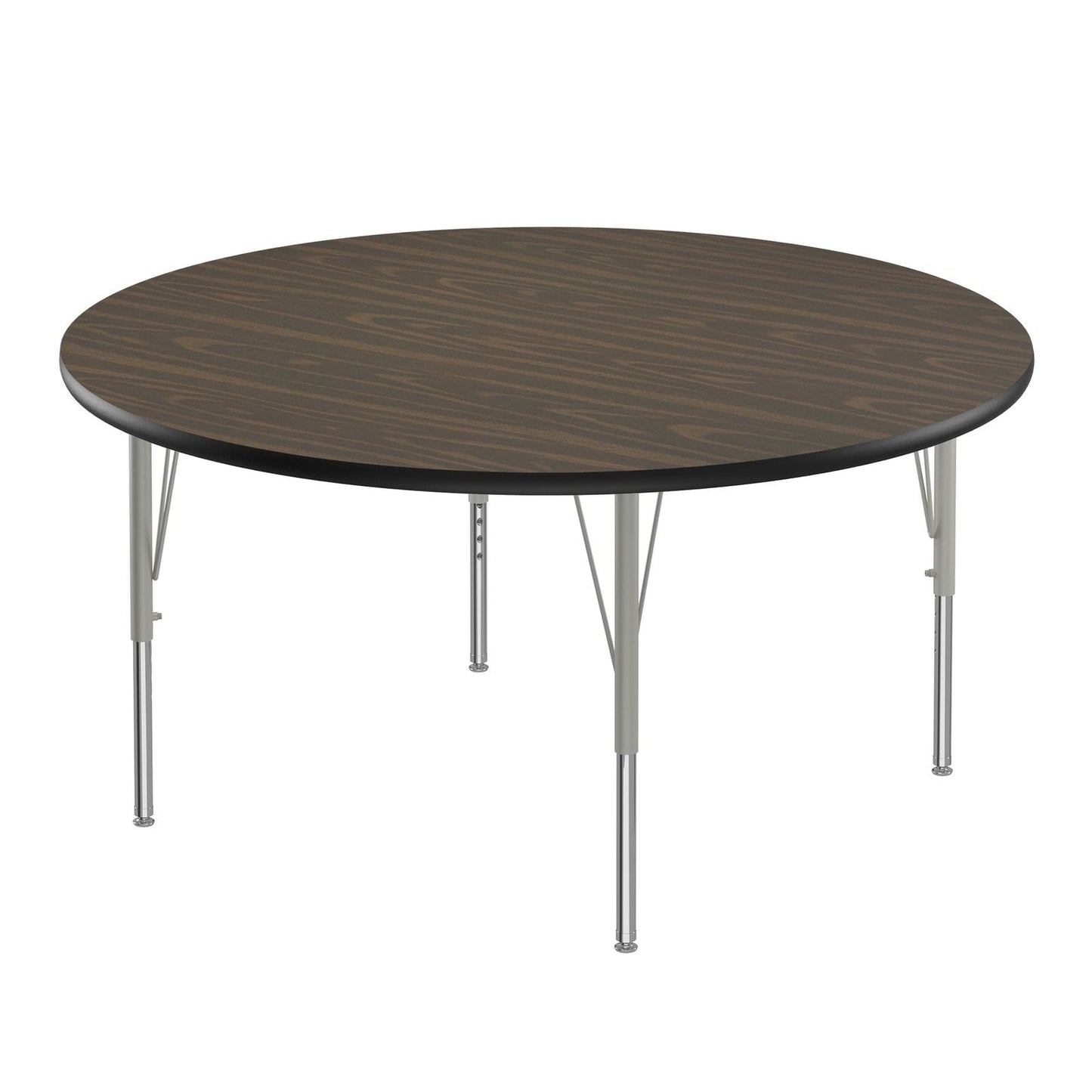 Correll Round Econoline Melamine Top Activity Tables 48"W x 48"L x 19 - 29"H Adjustable Height (COR - AM48 - RND - XX) - SchoolOutlet