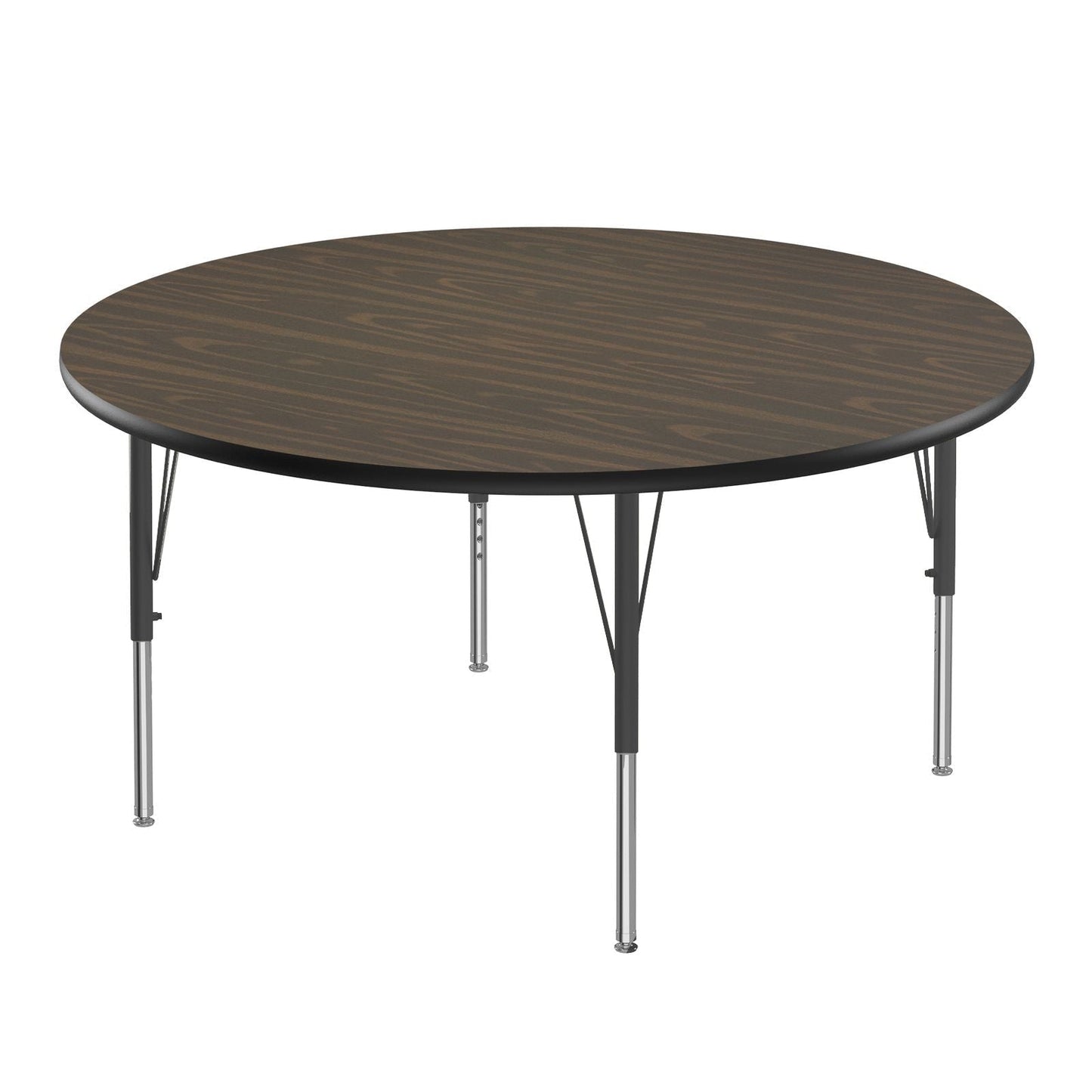 Correll Round Econoline Melamine Top Activity Tables 48"W x 48"L x 19 - 29"H Adjustable Height (COR - AM48 - RND - XX) - SchoolOutlet