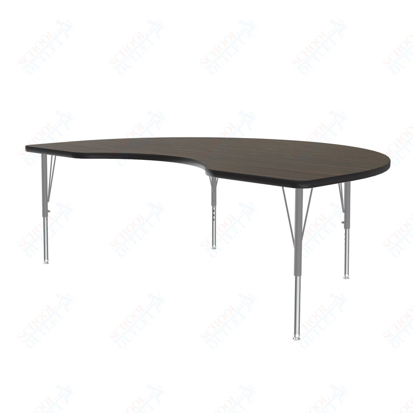 Correll Kidney Econoline Melamine Top Activity Tables 48"W x 72"L x 19 - 29"H Adjustable Height (COR - AM4872 - KID - XX) - SchoolOutlet