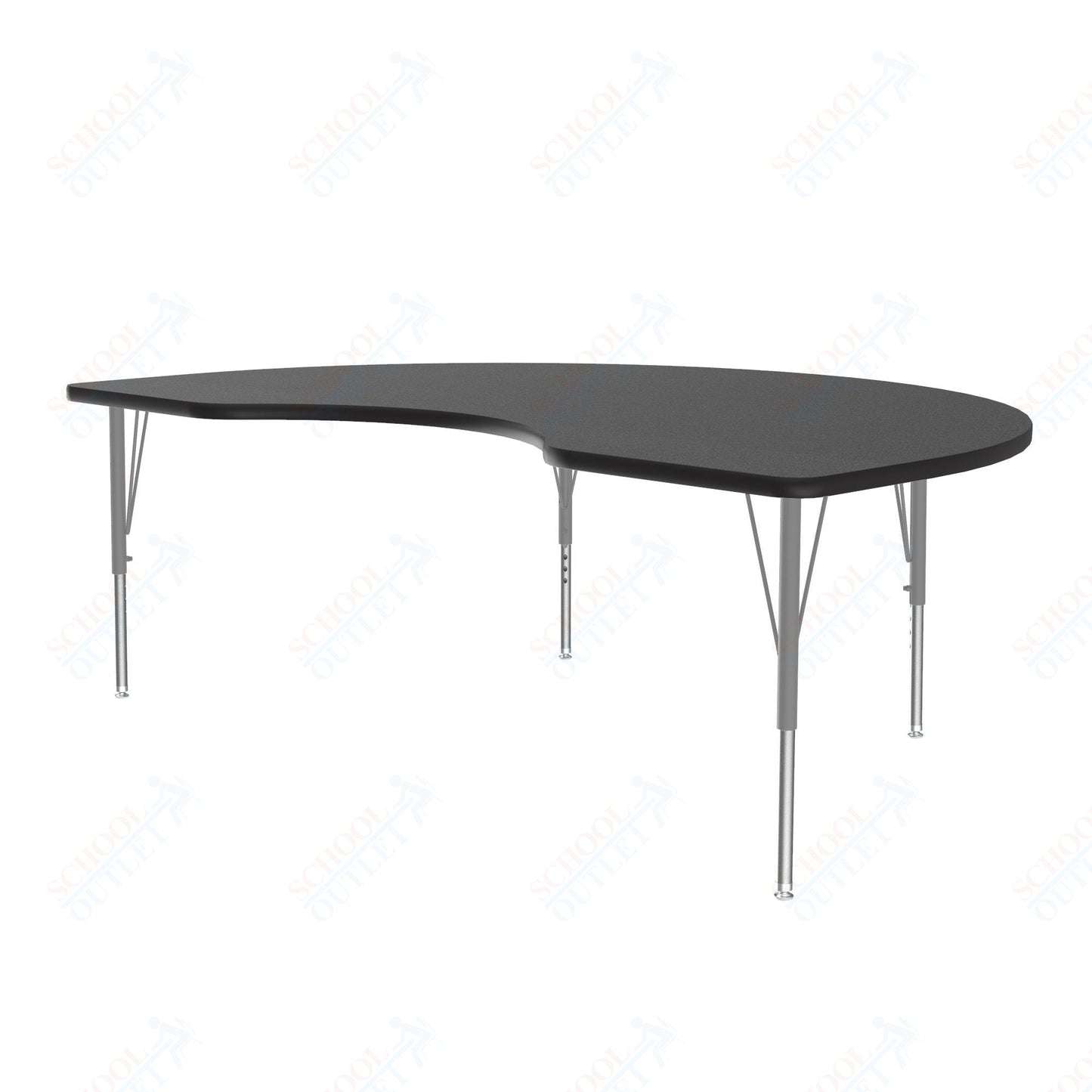Correll Kidney Econoline Melamine Top Activity Tables 48"W x 72"L x 19 - 29"H Adjustable Height (COR - AM4872 - KID - XX) - SchoolOutlet