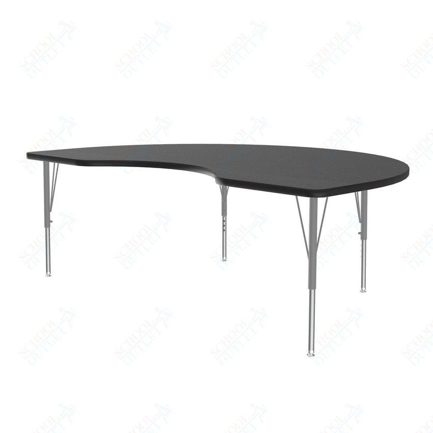 Correll Kidney Econoline Melamine Top Activity Tables 48"W x 72"L x 19 - 29"H Adjustable Height (COR - AM4872 - KID - XX) - SchoolOutlet