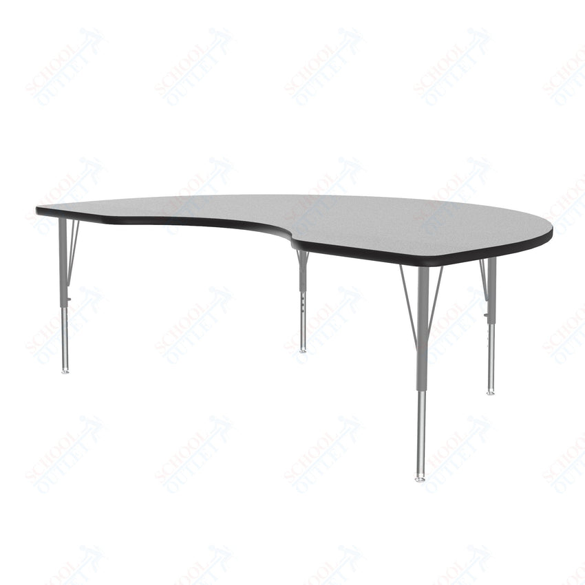Correll Kidney Econoline Melamine Top Activity Tables 48"W x 72"L x 19 - 29"H Adjustable Height (COR - AM4872 - KID - XX) - SchoolOutlet